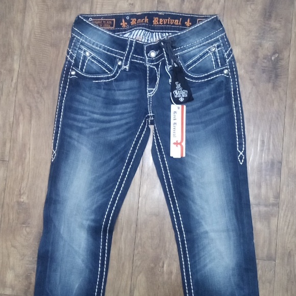 Rock Revival Women's 26 Scarlet Skinny Embellished Rhinestones NWT - Picture 2 of 8